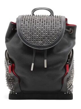 Christian Louboutin Grained Leather Explorafunk Backpack with Silver Studs